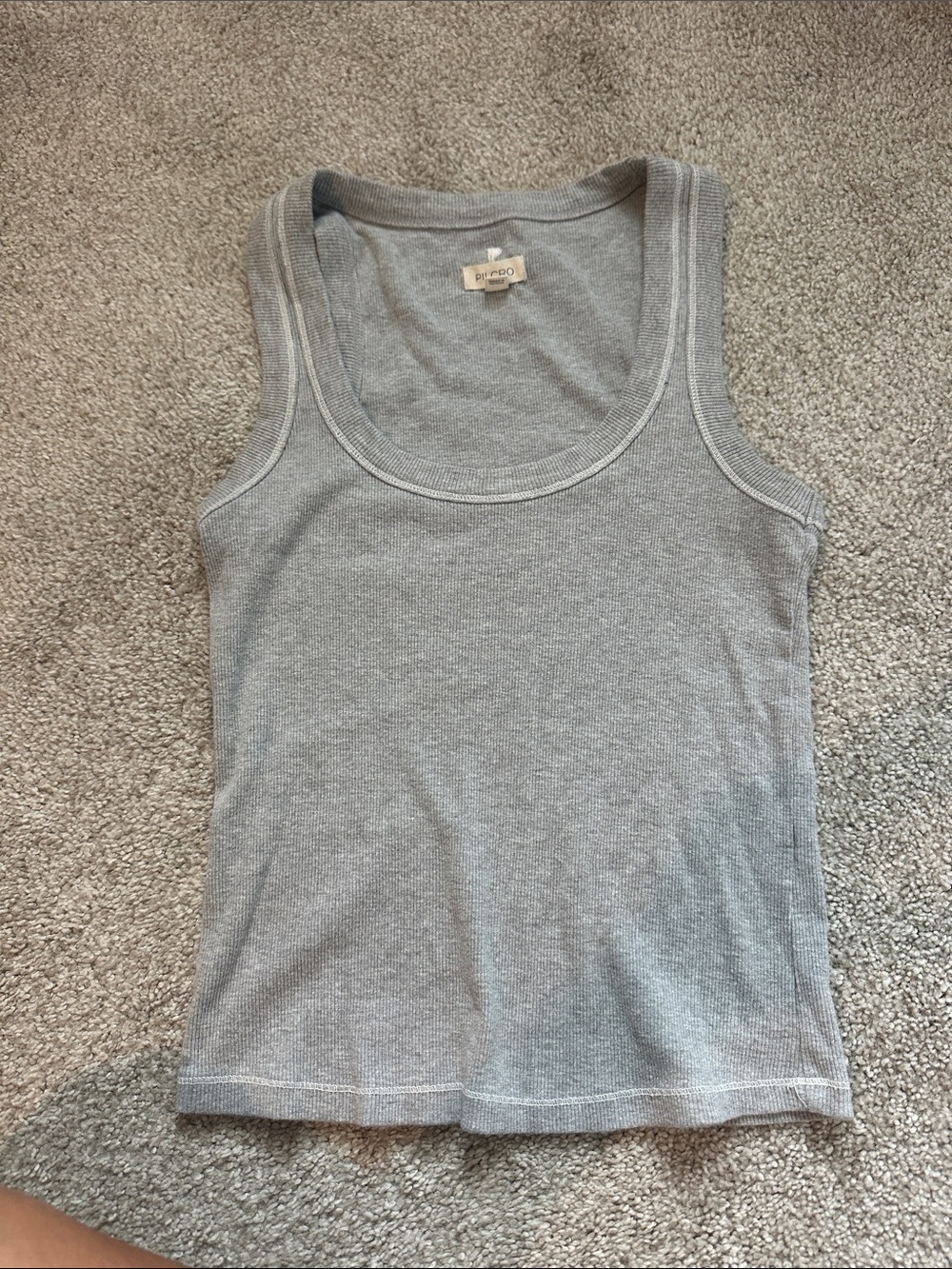 Pilcro Light Heather Gray Ribbed Tank from Anthropology - Picture 2 of 3